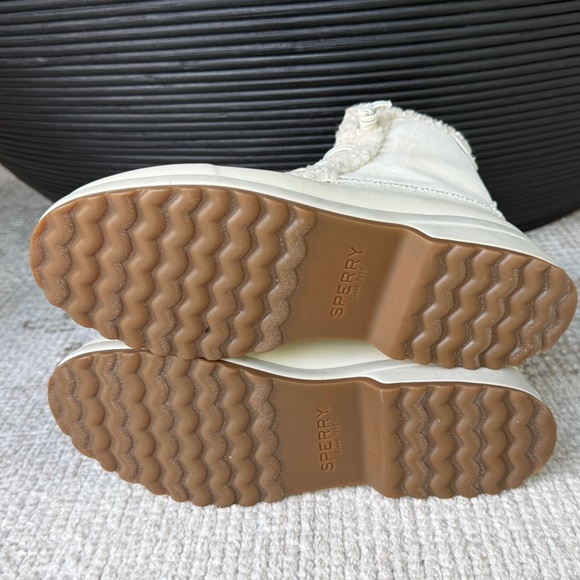 Sperry Cream Sherpa-Lined Waterproof Lace-Up Ankle Boots - Picture 3 of 3